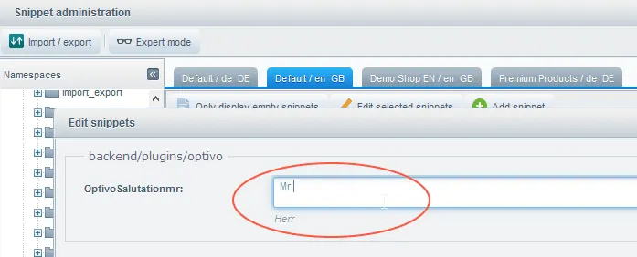 Bild: Anrede eintragen Bild: Anrede eintragen