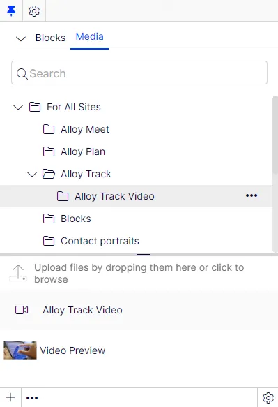 select the Media folder to
see the uploaded SharePoint content items