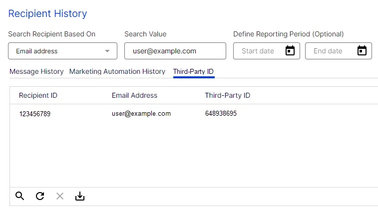 Image: Showing the third-party ID Image: Showing the third-party ID