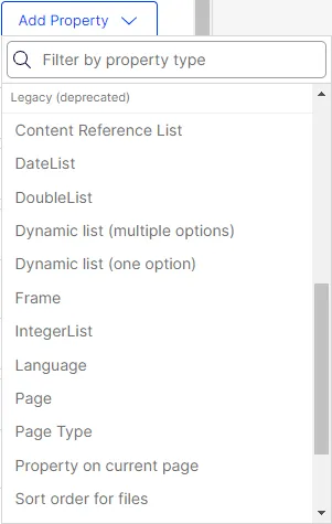 legacy content types