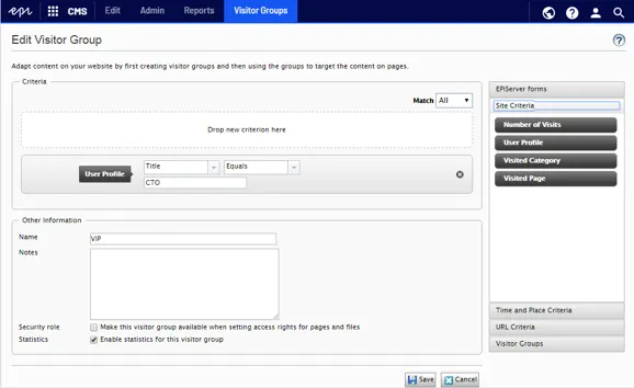 Manage audiences user interface for CMS 11 Manage audiences user interface for CMS 11