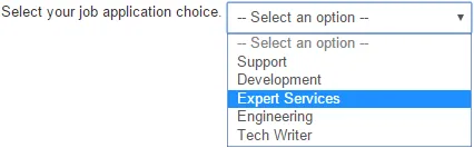 Selection element in form Selection element in form
