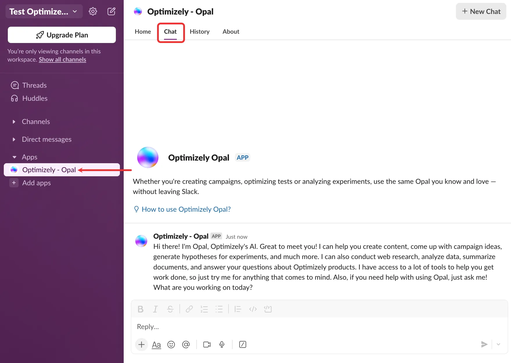 Chat with Opal in Slack Chat with Opal in Slack