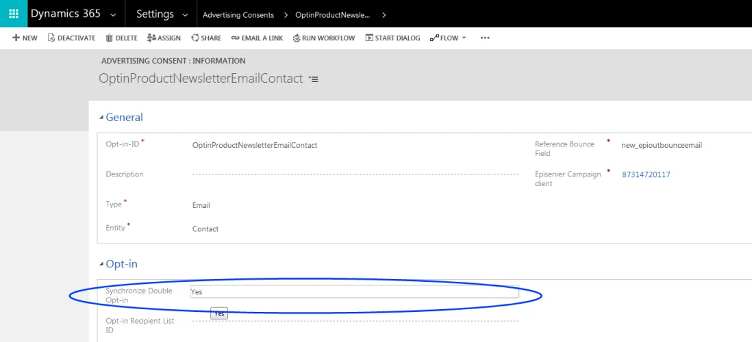 Image: Field Synchronize Double Opt-In Image: Field Synchronize Double Opt-In