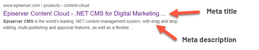 Image: Meta data in Google search results Image: Meta data in Google search results
