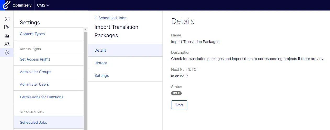 start the translation process manually