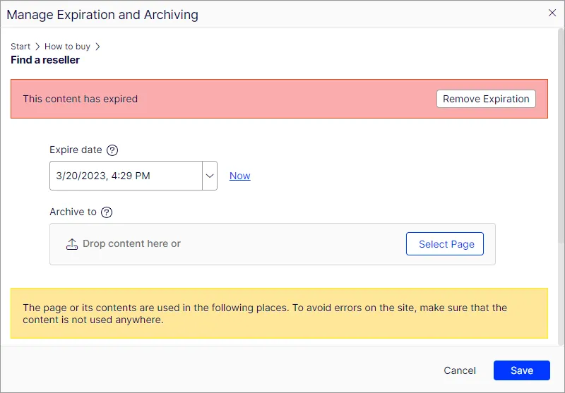Manage Expiration and Archiving