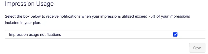 enable impression usage notifications enable impression usage notifications