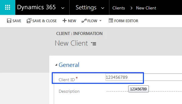Image: Client ID Image: Client ID