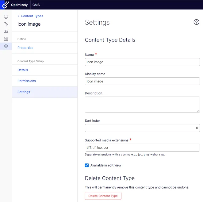 media types settings media types settings