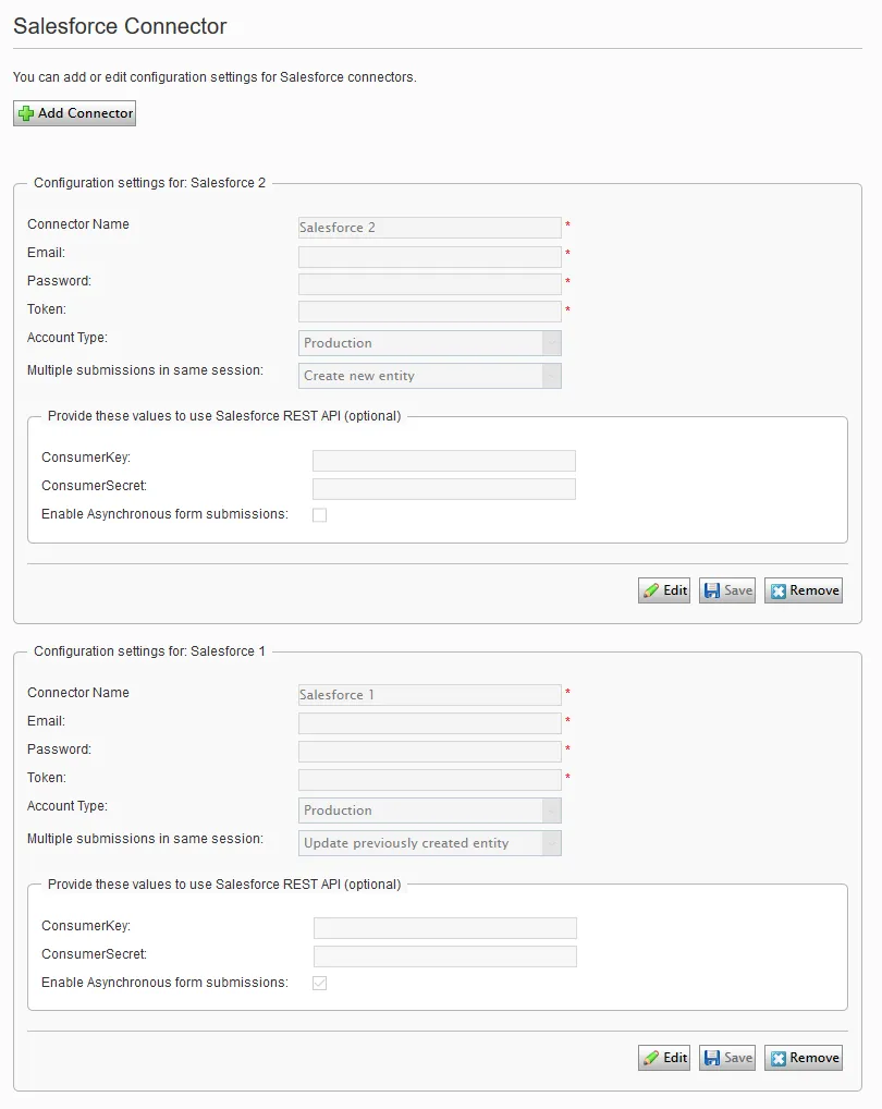Salesforce settings Salesforce settings