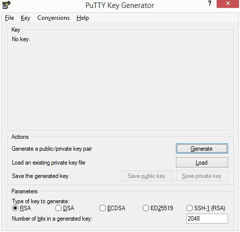 Bild: PuTTY Key Generator Bild: PuTTY Key Generator