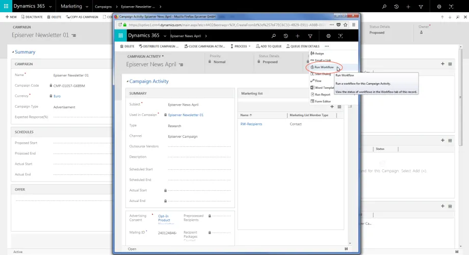 Bild: Workflow ausführen Bild: Workflow ausführen