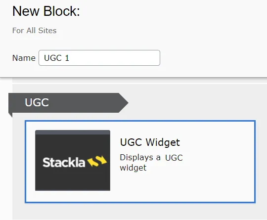 create stackla widget