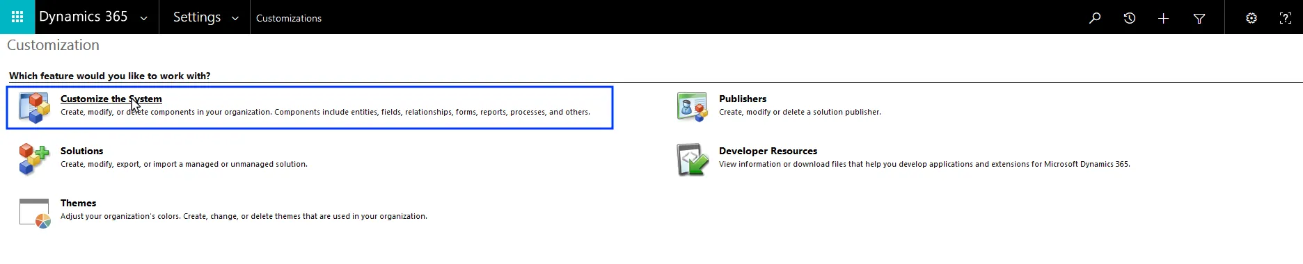 Image: Customize the System Image: Customize the System