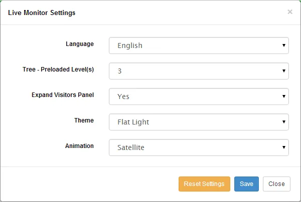 Live Monitor options Live Monitor options