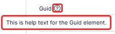 Help text example for Guid property