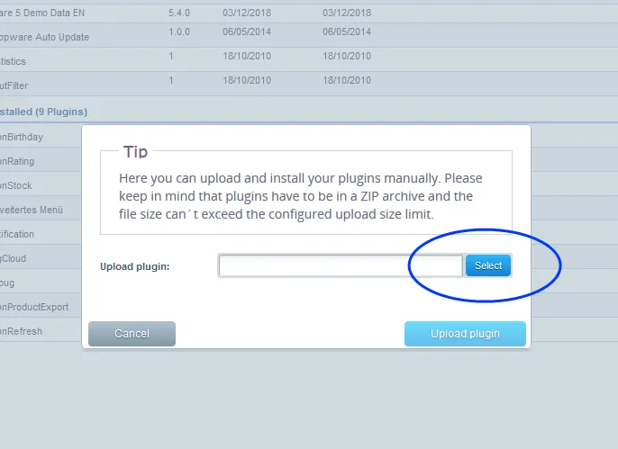 Image: Select ZIP file