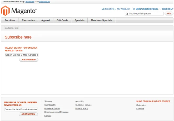 Bild: CMS-Seite in der Frontend-Ansicht Bild: CMS-Seite in der Frontend-Ansicht