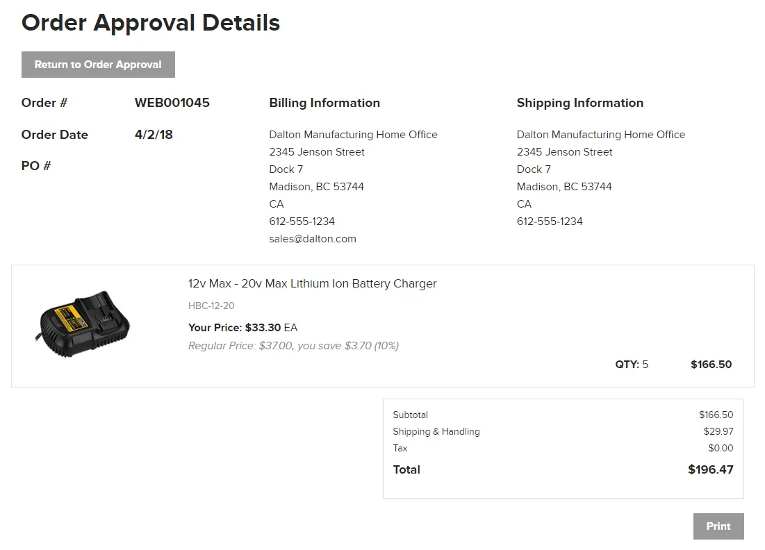 Order confirmation Order confirmation