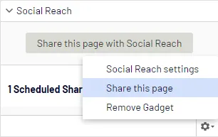 Share this page option on context menu