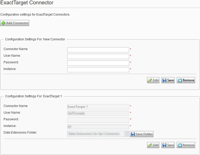 Configuring the ExactTarget connector Configuring the ExactTarget connector