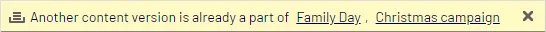 Notification with links to other projects