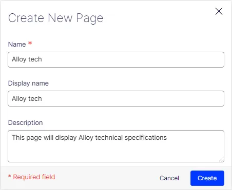 Create a page type from the Settings view Create a page type from the Settings view