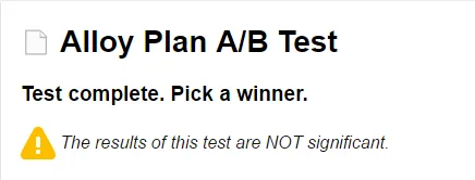 Test results not significant Test results not significant