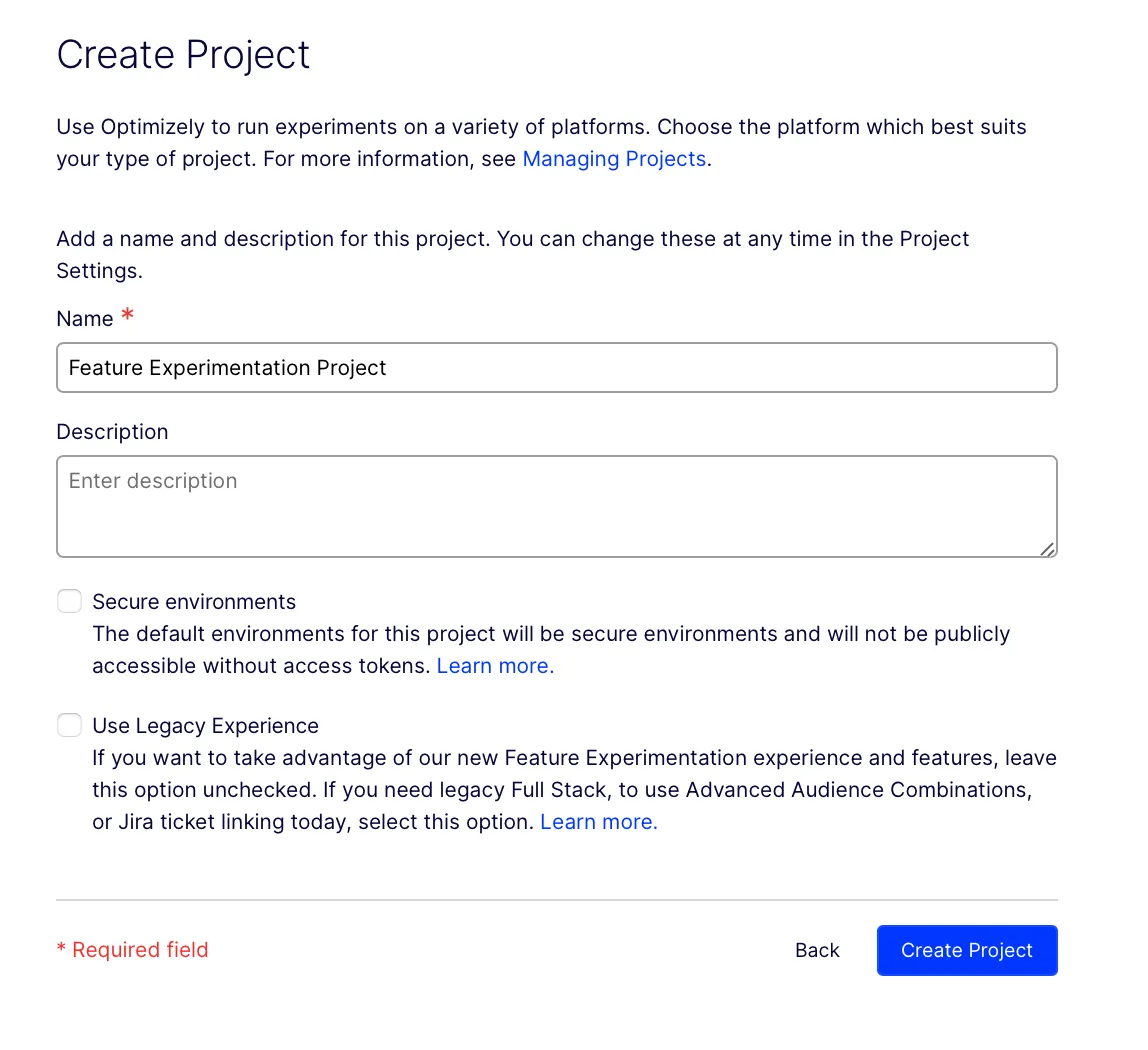 Enter the information about your project Enter the information about your project