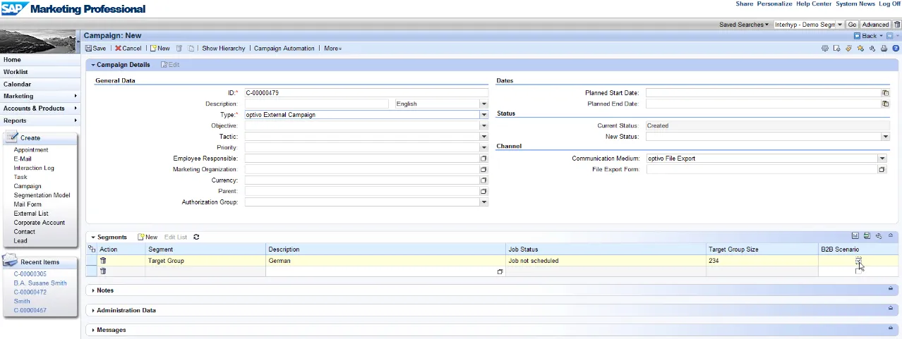 Image: Select B2B scenario Image: Select B2B scenario