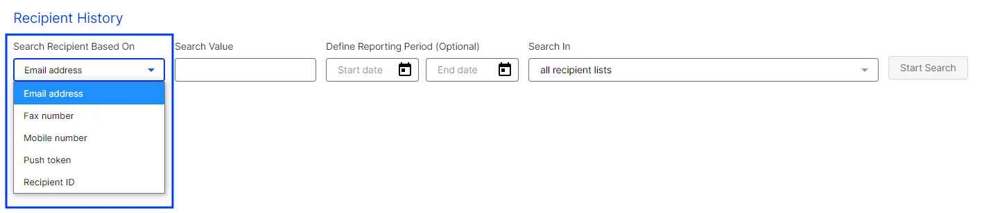 Image: Search recipient list Image: Search recipient list