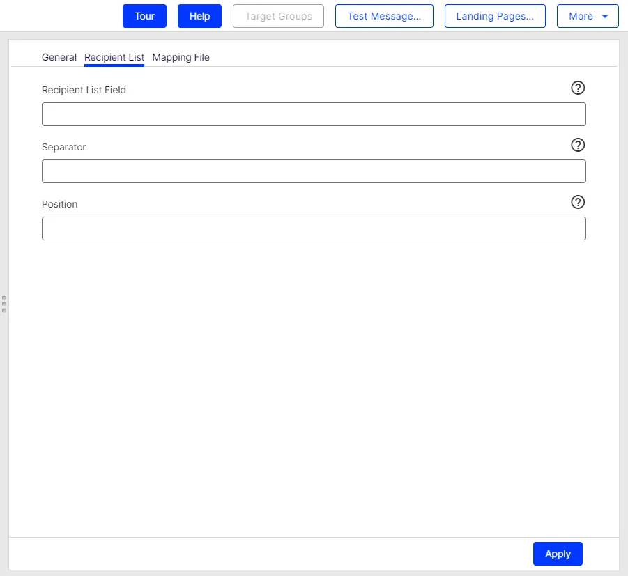 Image: Recipient list Image: Recipient list