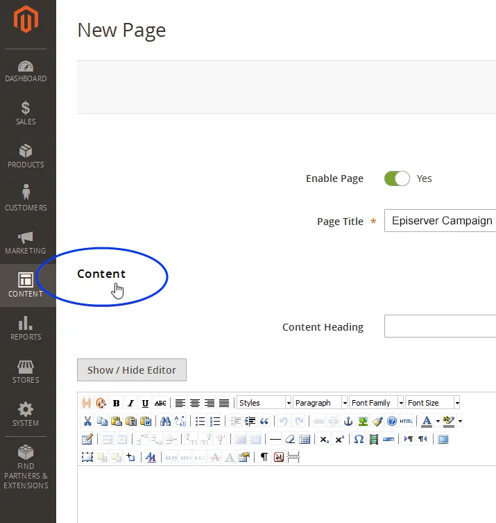 Image: Page Title field