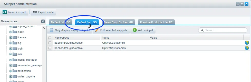 Image: Select shop tab Image: Select shop tab