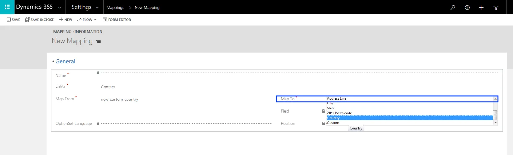 Image: Select Map to option Image: Select Map to option