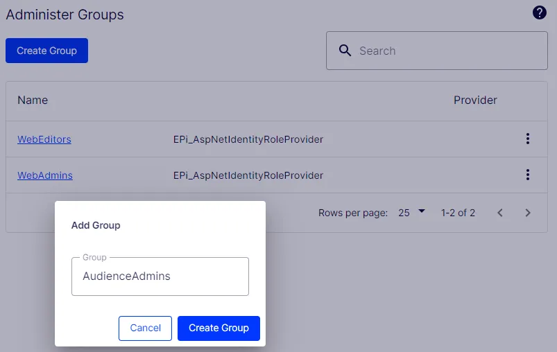 Audience Admins