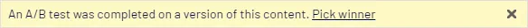 Pick winner notification bar Pick winner notification bar