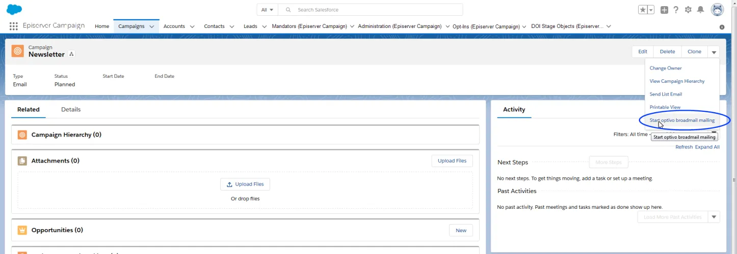 Image: Start mailing