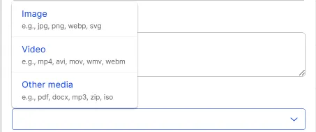 Select the media type. Select the media type.