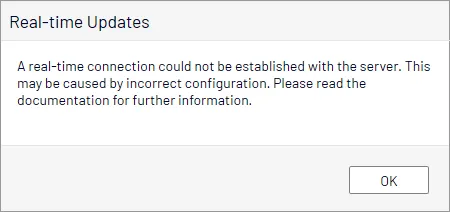 Real-time Updates dialog box