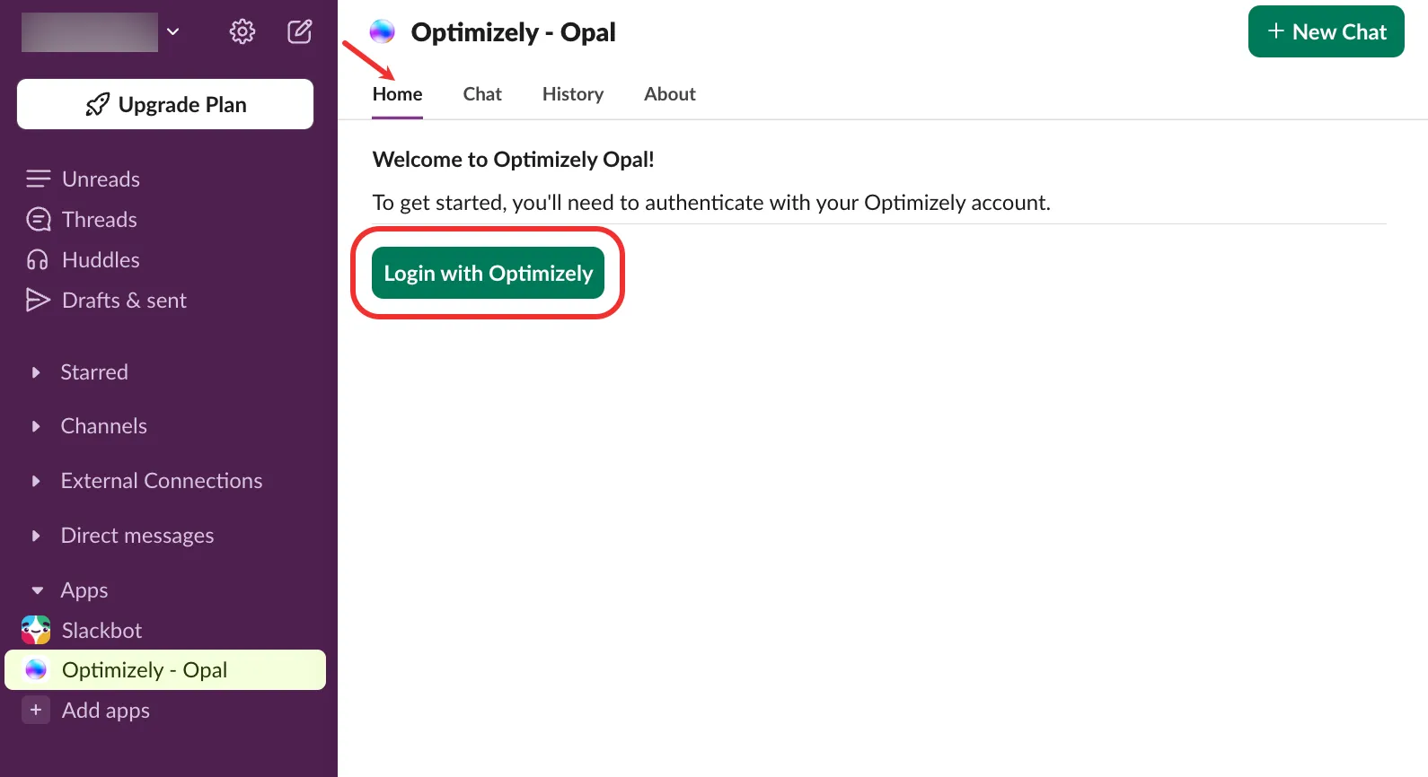 Login with Opal in Slack Login with Opal in Slack