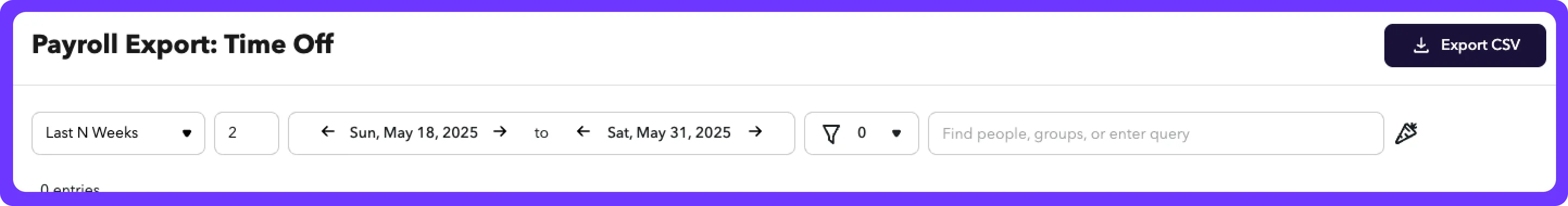 Select the time frame desired