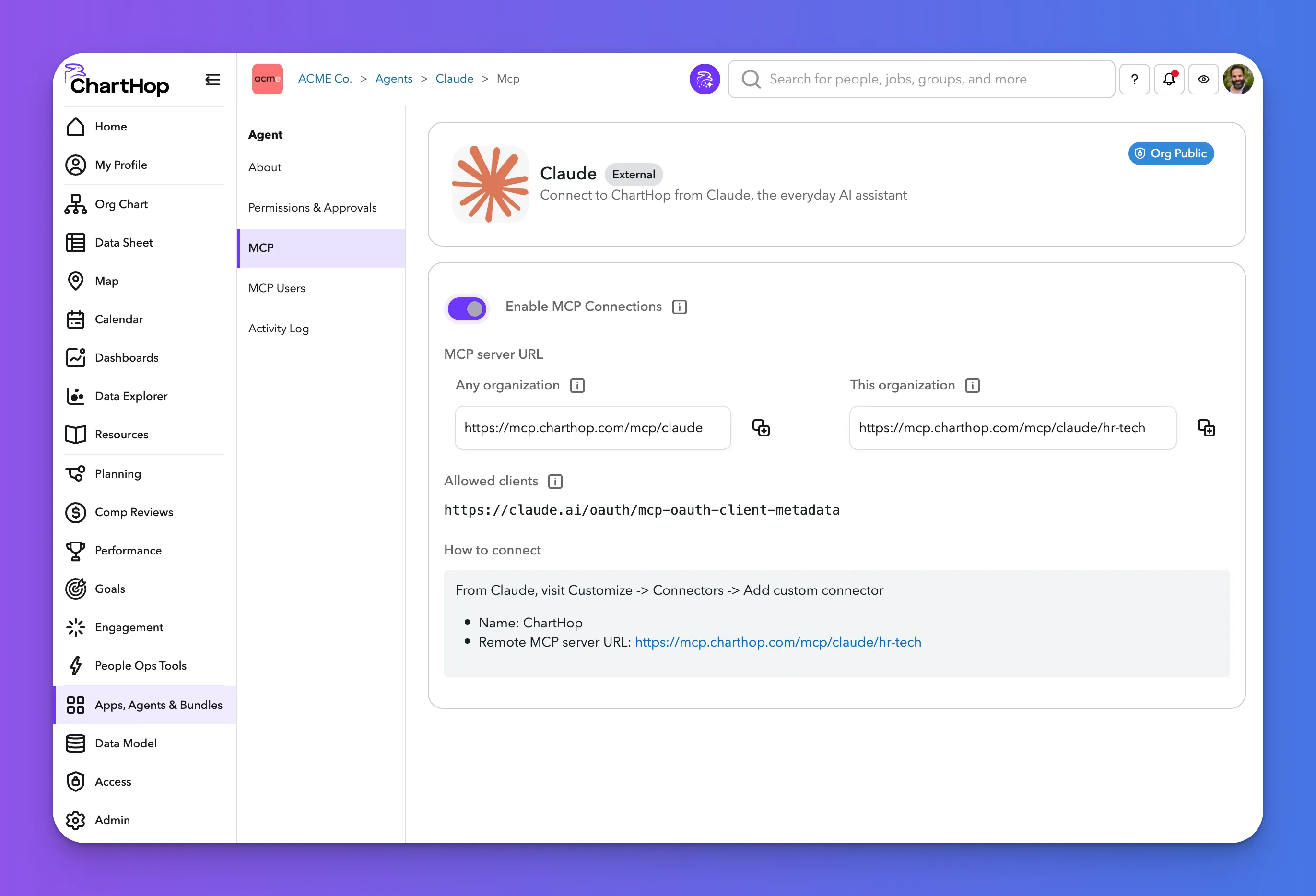 Copy the MCP server URL