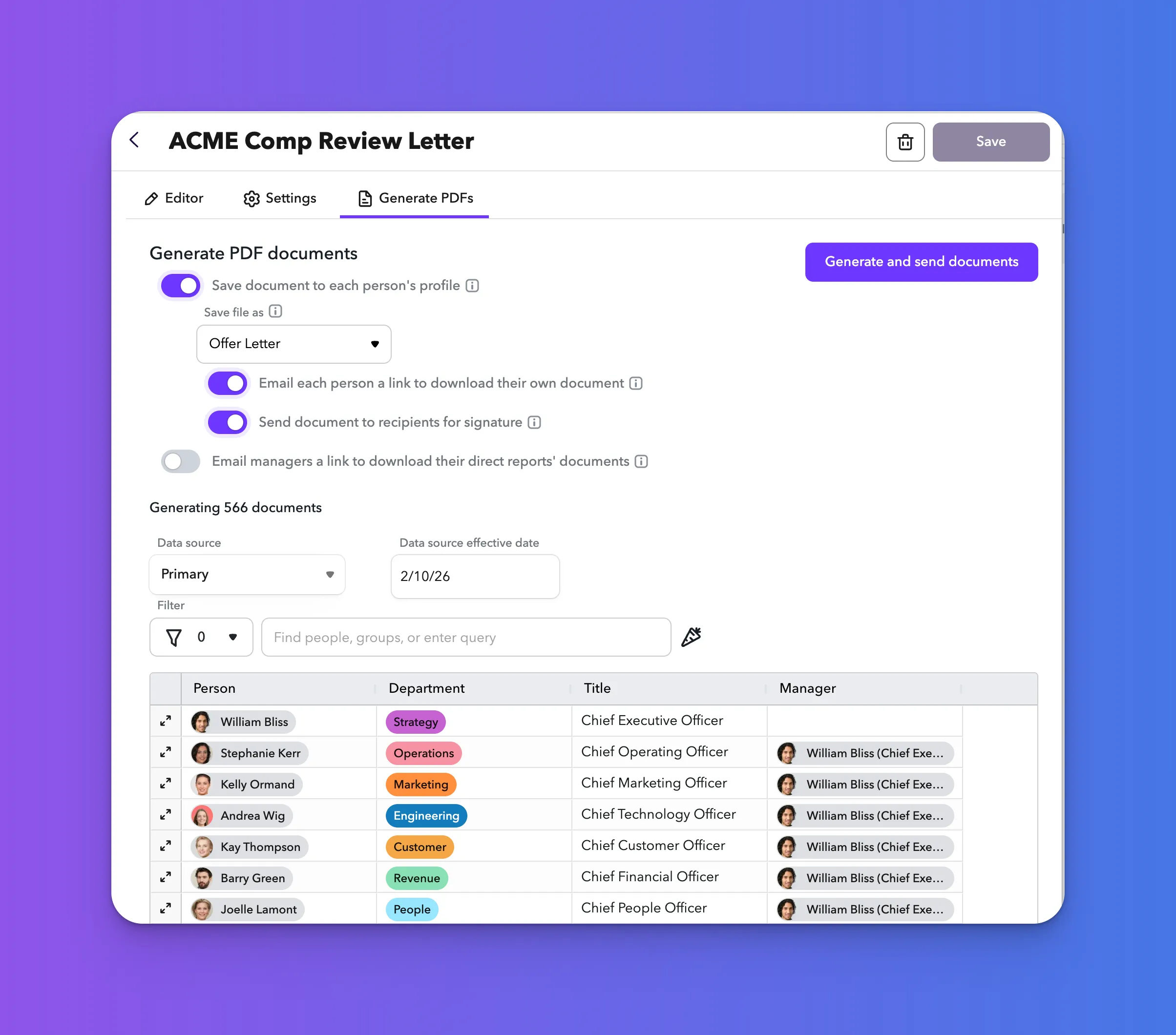 Generating PDFs