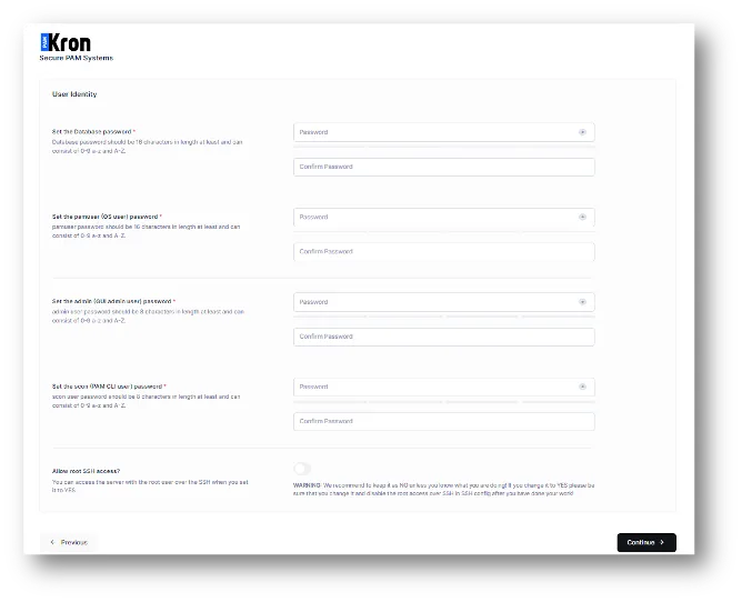 User Identities and Passwords User Identities and Passwords
