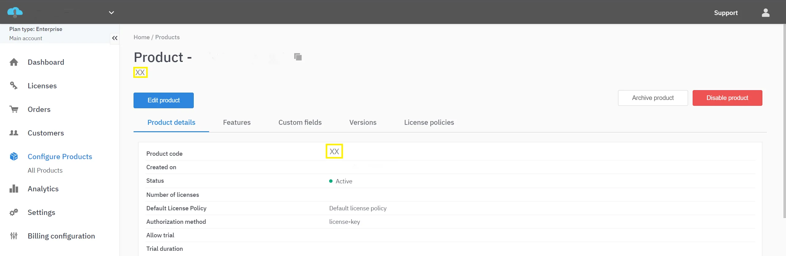 Product Code Location Product Code Location