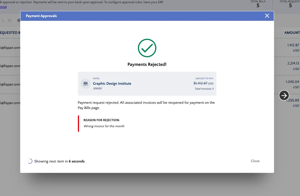 Rejection Confirmation