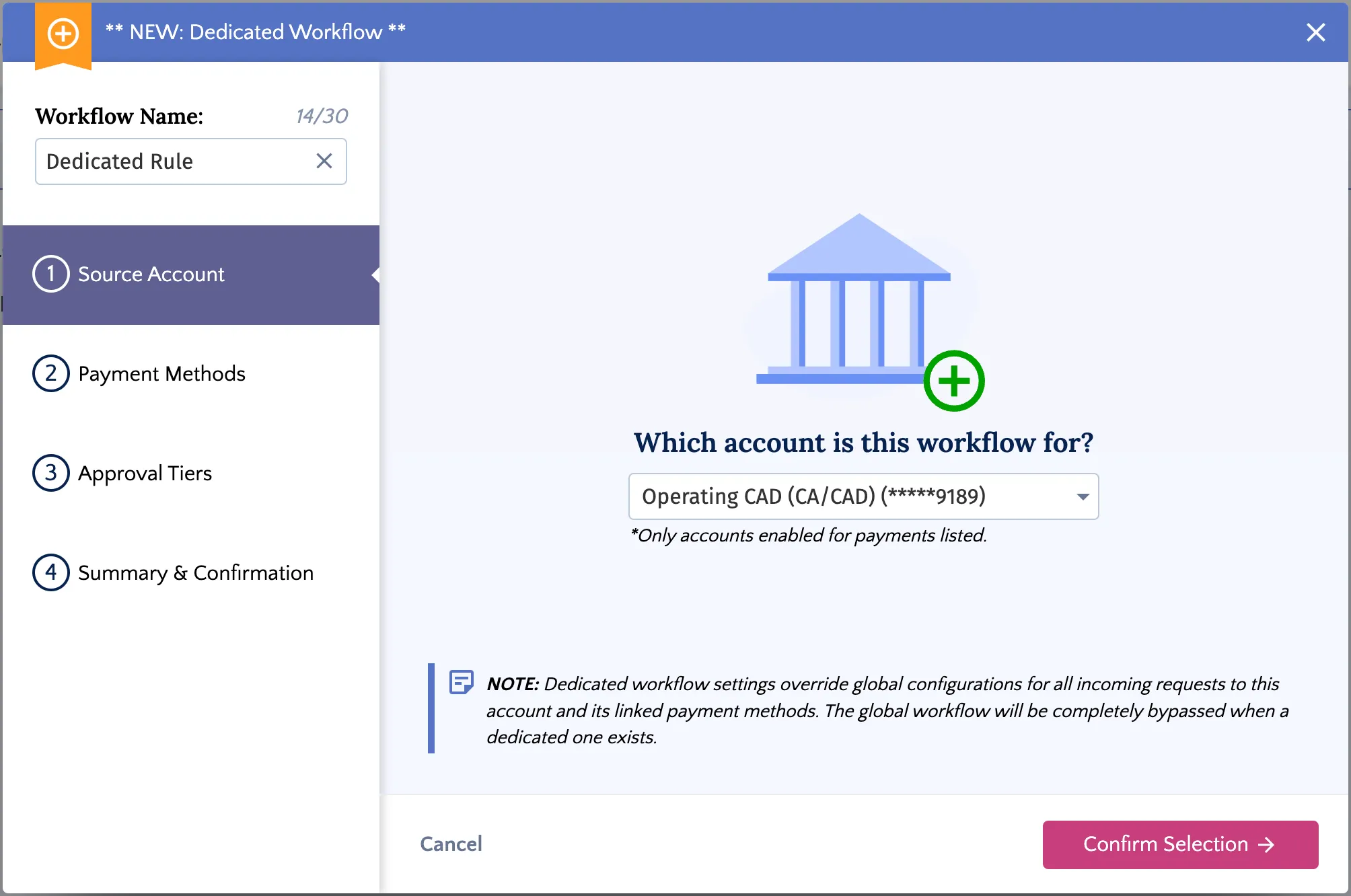 Select Confirm Selection