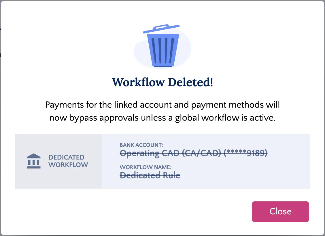 Confirm Workflow Deletion